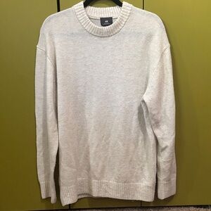 H&M Men's Off-White Crewneck Sweater Mens Small